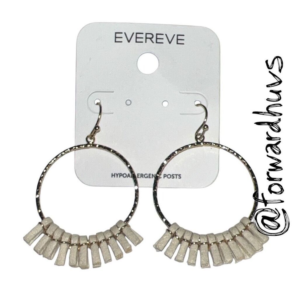 Evereve Hadley Leather Fringe Hoop Earrings